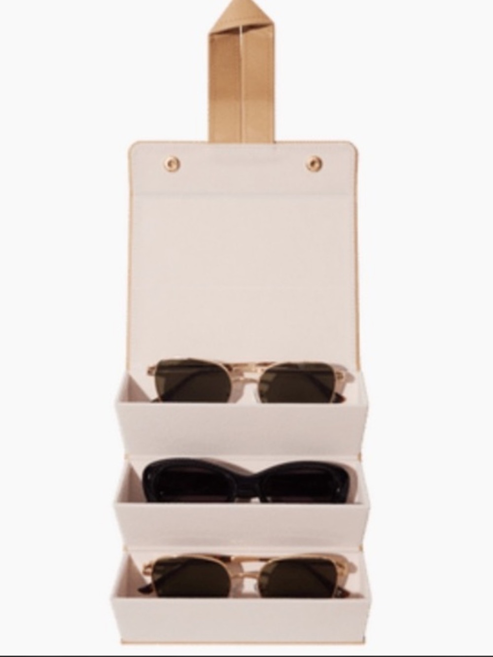 Sancia Australia 3 Compartment Sunglasses Holder Faux Leather New